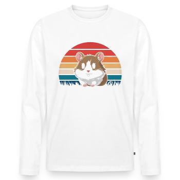 Hamster - Männer Premium Bio Langarmshirt - Weiß - Vorne - Nico (187cm)