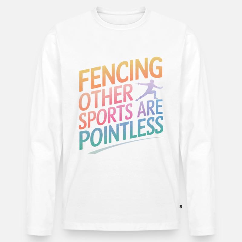 Fechten Fechter - Männer Premium Bio Langarmshirt - Weiß