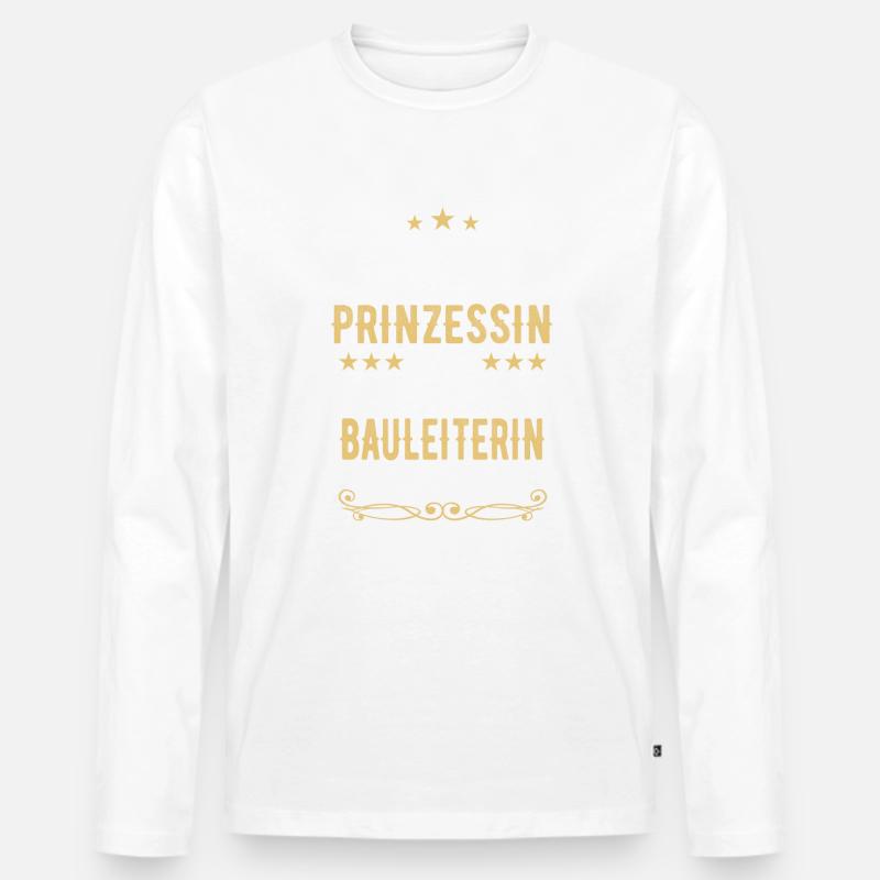 Bauleiter Bauleiterin Bauarbeiter Beruf Spruch - Männer Premium Bio Langarmshirt - Weiß