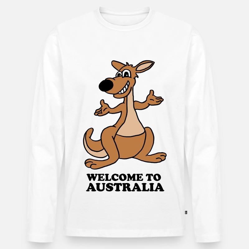 Känguru - Männer Premium Bio Langarmshirt - Weiß