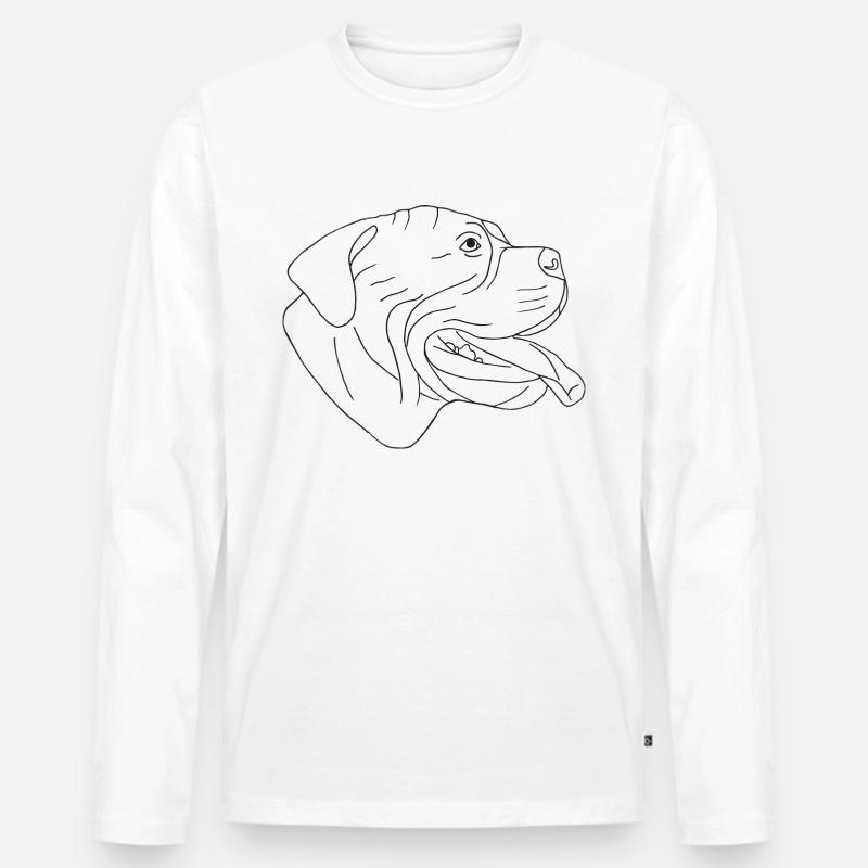 Bullmastiff - Männer Premium Bio Langarmshirt - Weiß
