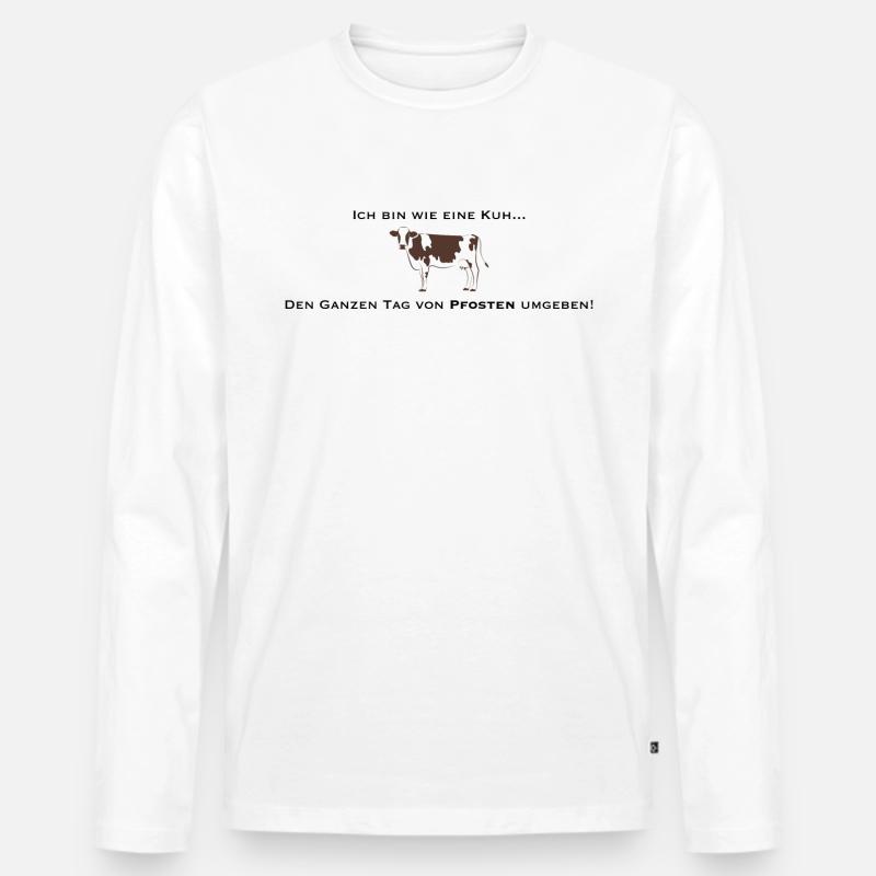 die Kuh - Männer Premium Bio Langarmshirt - Weiß