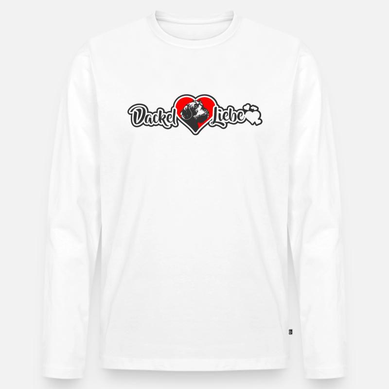DackelLiebe - Männer Premium Bio Langarmshirt - Weiß