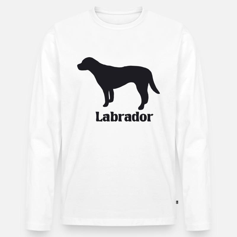 Labrador Silhouette - Männer Premium Bio Langarmshirt - Weiß