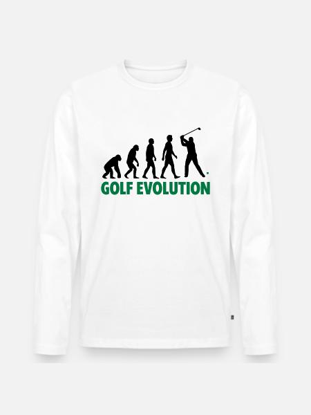 Golf Evolution Sport Motif - T-shirt manches longues Premium bio Homme - blanc