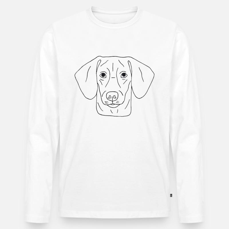 Dackel - Männer Premium Bio Langarmshirt - Weiß