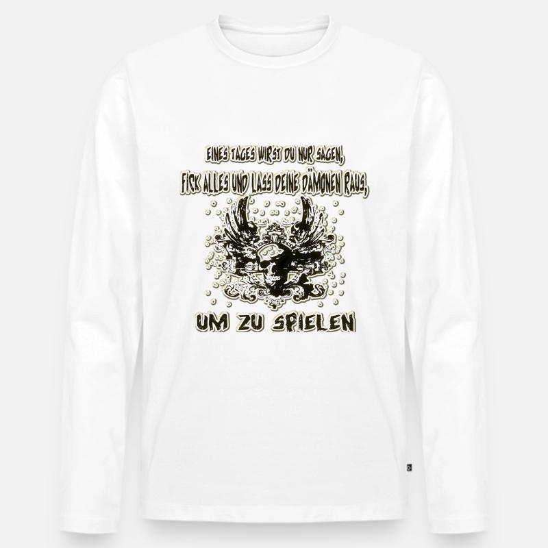 Dämon raus lassen - Männer Premium Bio Langarmshirt - Weiß