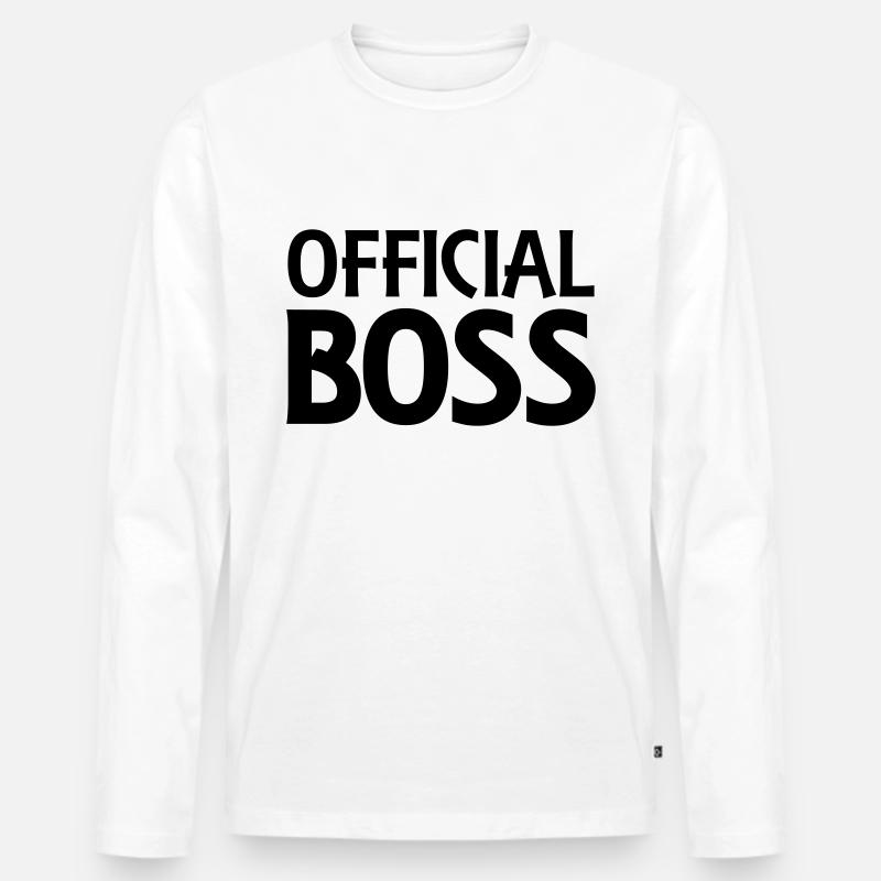 Official Boss - Männer Premium Bio Langarmshirt - Weiß