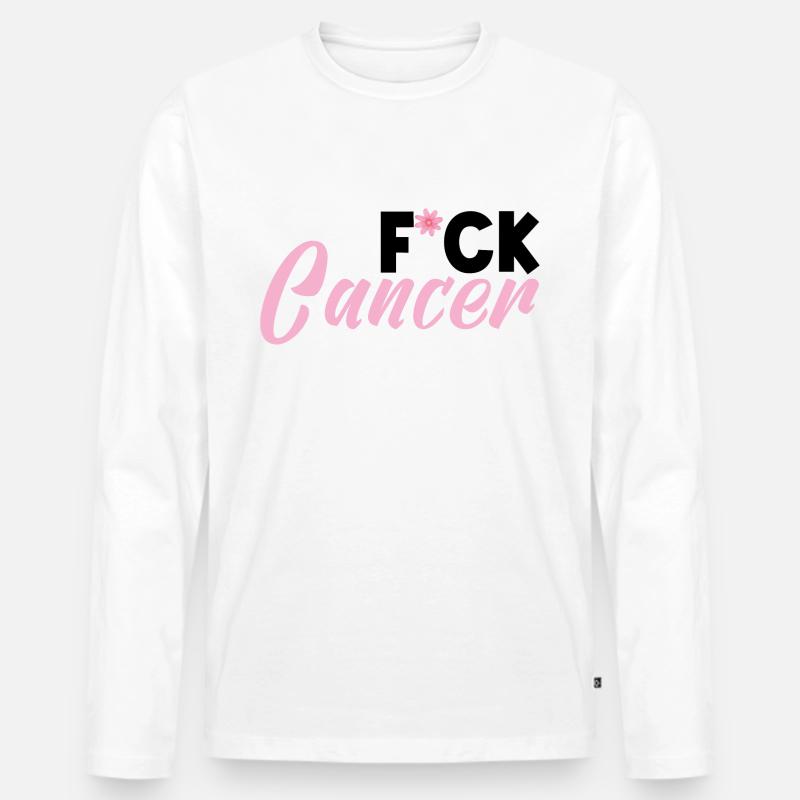 F*ck Krebs - Männer Premium Bio Langarmshirt - Weiß
