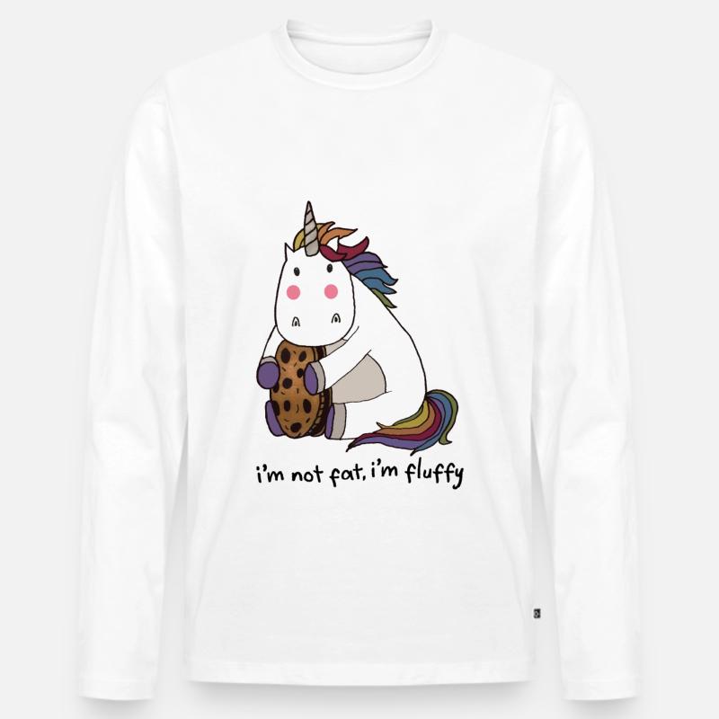Fluffy Einhorn - Männer Premium Bio Langarmshirt - Weiß