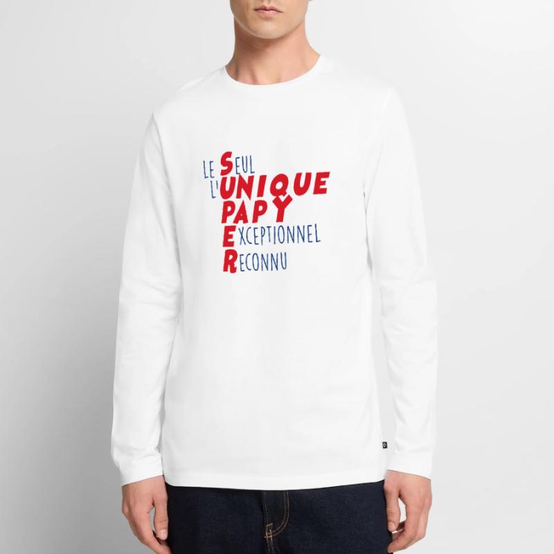 Papy Unique Exceptionnel C'est Mon Papi Le Seul T-shirt manches longues Premium bio Homme