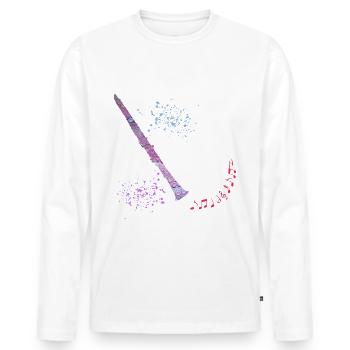 clarinette e 62 - T-shirt manches longues Premium bio Homme - blanc - Devant - Nico (187cm)