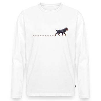 Rottweiler Chien Traces Pattes Pistes Chiens - T-shirt manches longues Premium bio Homme - blanc - Devant - Nico (187cm)