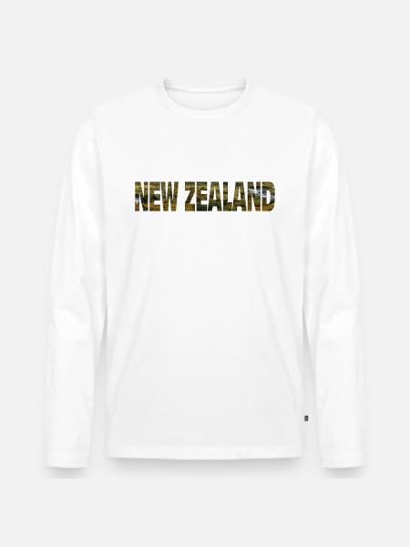 Nouvelle-Zélande - T-shirt manches longues Premium bio Homme - blanc