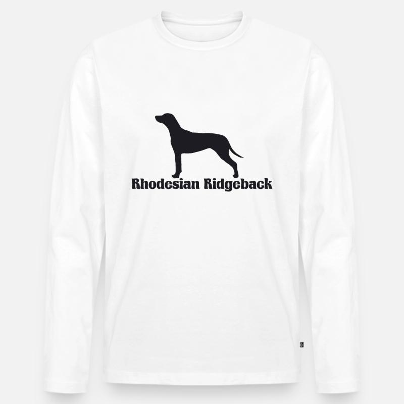 Rhodesian Ridgeback Silhouette - Männer Premium Bio Langarmshirt - Weiß