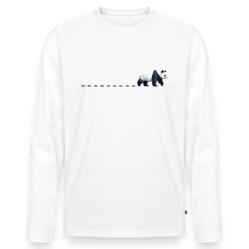 Panda Tracks Panda Bear Tracks Panda Tracks Panda Bears - Men's Premium Organic Long Sleeve Shirt - white - Front - Nico (187cm)