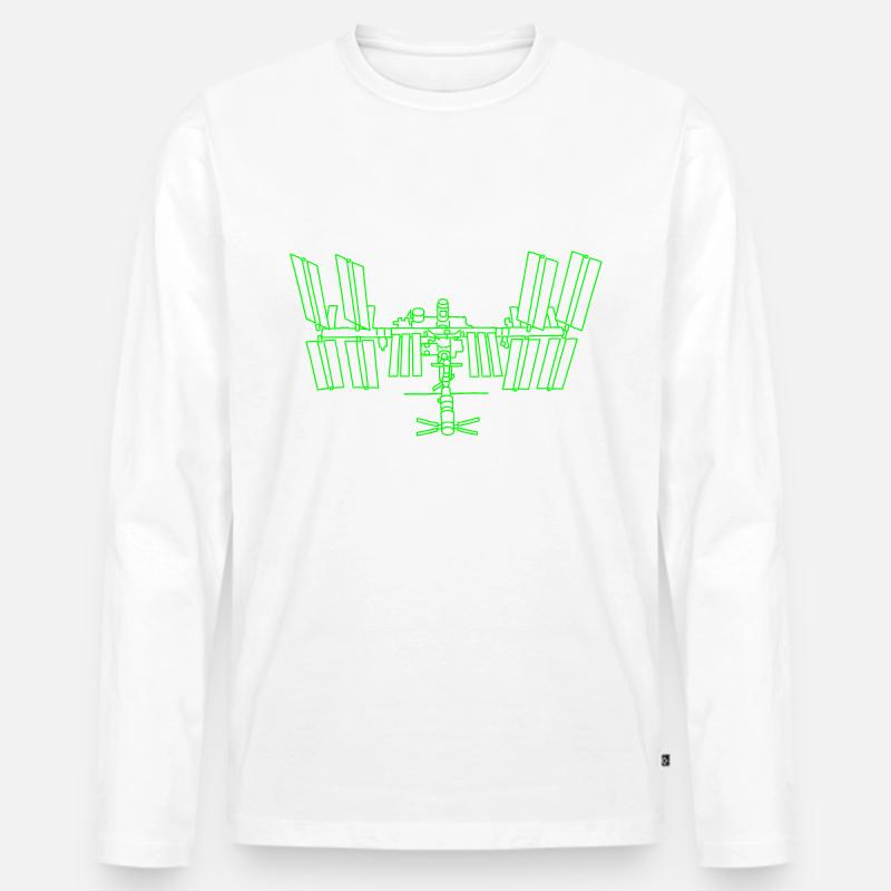 Raumstation ISS - Männer Premium Bio Langarmshirt - Weiß