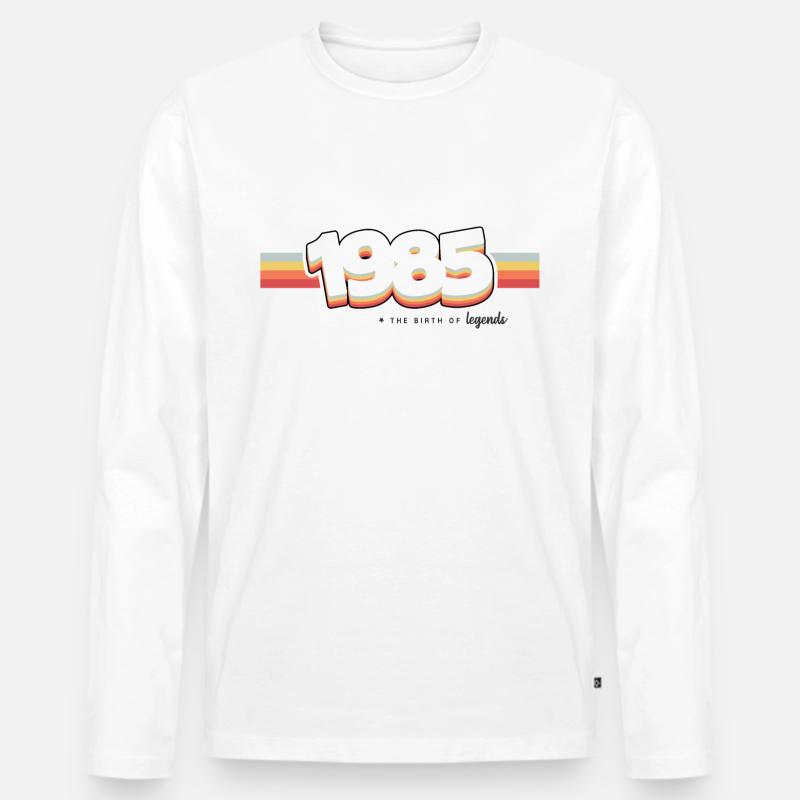 1985 Die Geburt der Legenden - Männer Premium Bio Langarmshirt - Weiß