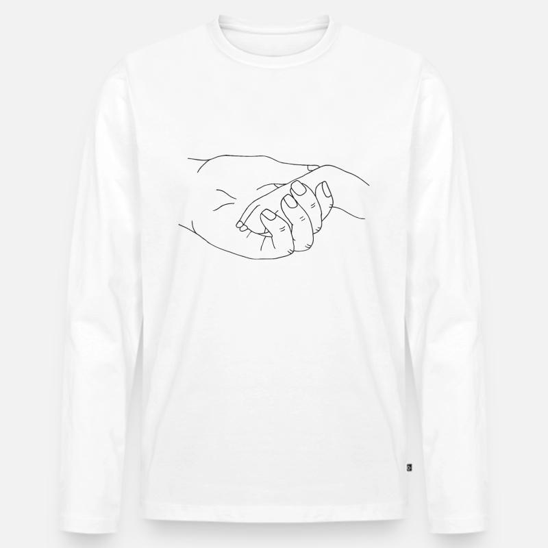 Hand mit Pfote - Männer Premium Bio Langarmshirt - Weiß