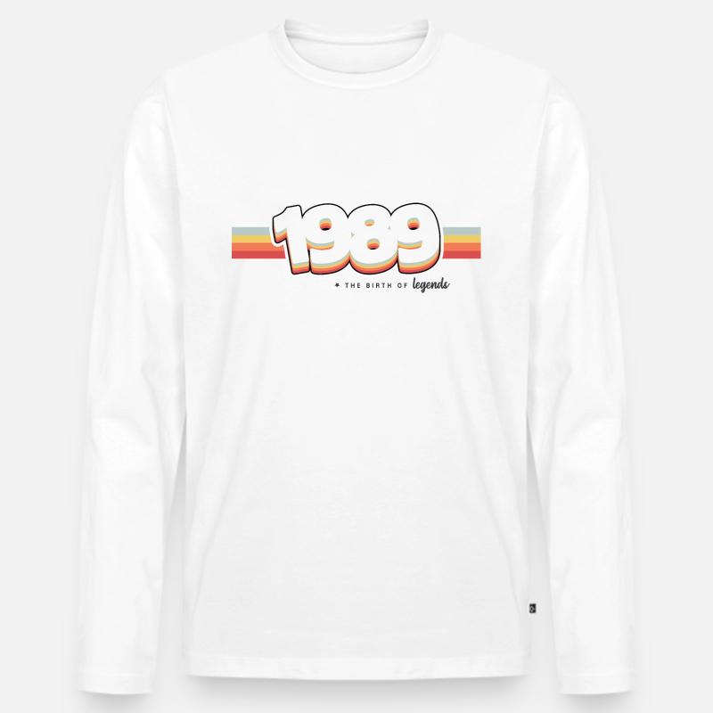 1989 Die Geburt der Legenden - Männer Premium Bio Langarmshirt - Weiß