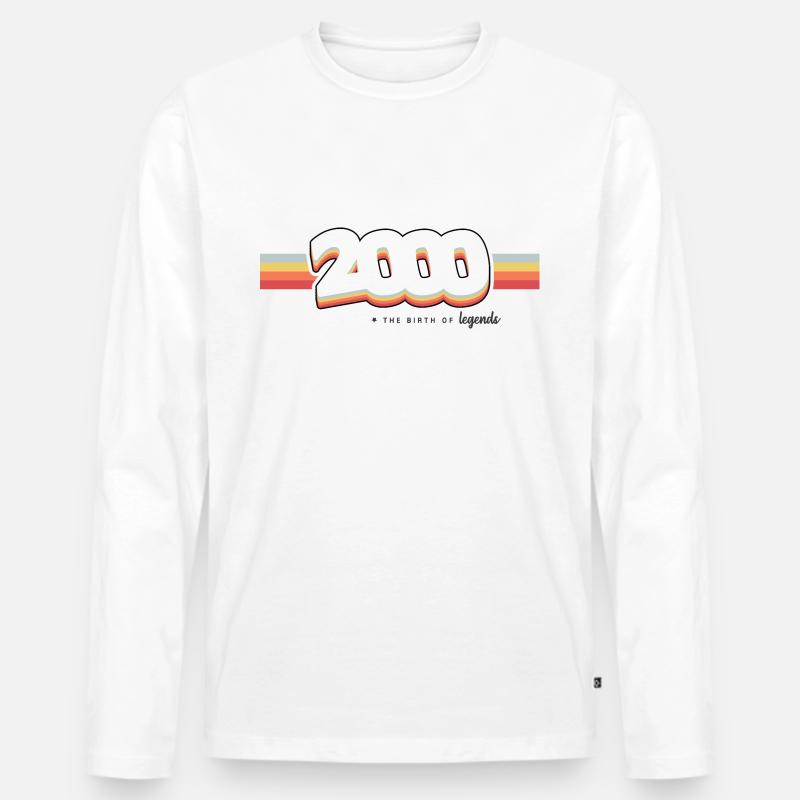 2000 Die Geburt der Legenden - Männer Premium Bio Langarmshirt - Weiß