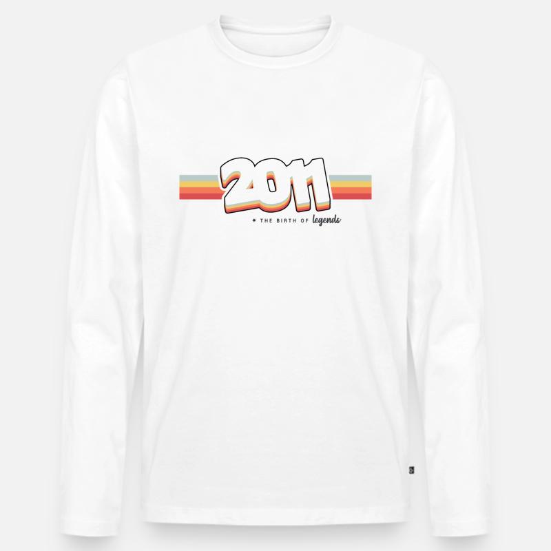 2011 Die Geburt der Legenden - Männer Premium Bio Langarmshirt - Weiß