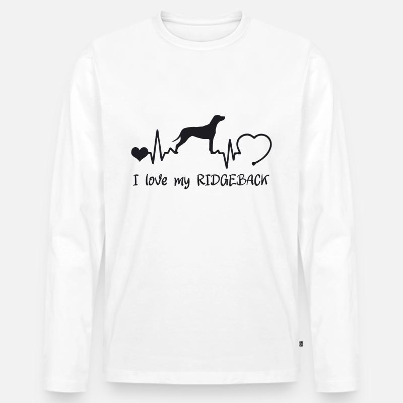 Rhodesian Ridgeback mit Herzschlag - Männer Premium Bio Langarmshirt - Weiß