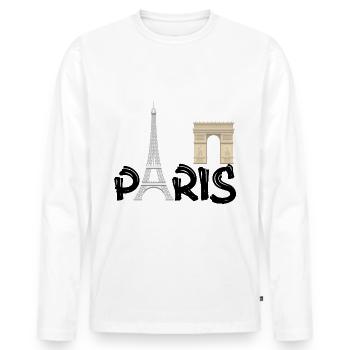 PARIS - Men's Premium Organic Long Sleeve Shirt - white - Front - Nico (187cm)