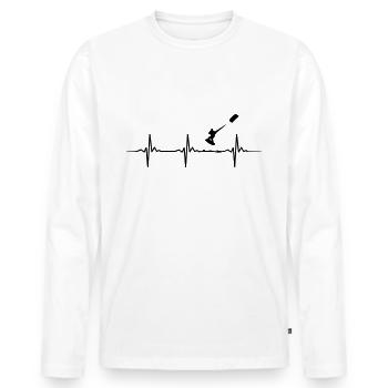 Kite surfer kitesurfer kiteboarding gift idea - Men's Premium Organic Long Sleeve Shirt - white - Front - Nico (187cm)