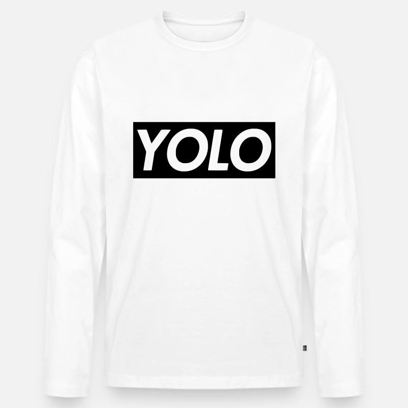 YOLO - Männer Premium Bio Langarmshirt - Weiß