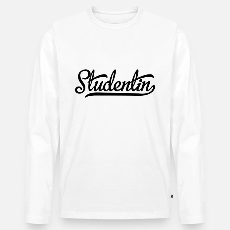 Studentin - Männer Premium Bio Langarmshirt - Weiß