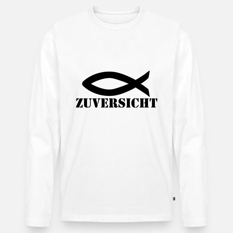 Zuversicht - Männer Premium Bio Langarmshirt - Weiß