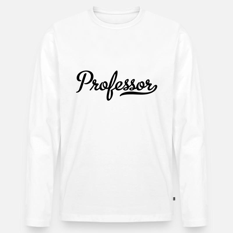 Professor - Männer Premium Bio Langarmshirt - Weiß