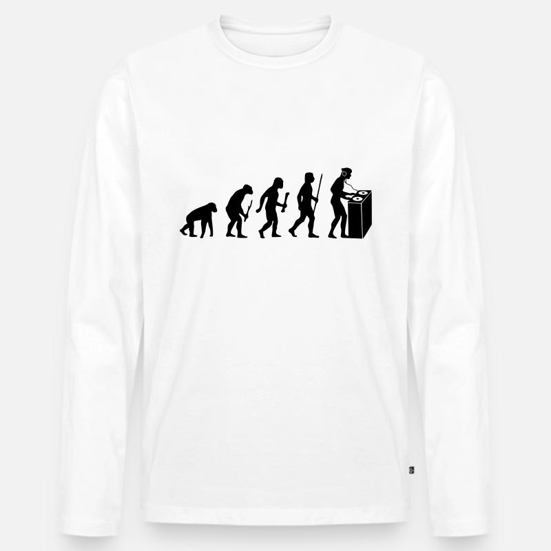 Evolution Techno - T-shirt manches longues Premium bio Homme - blanc