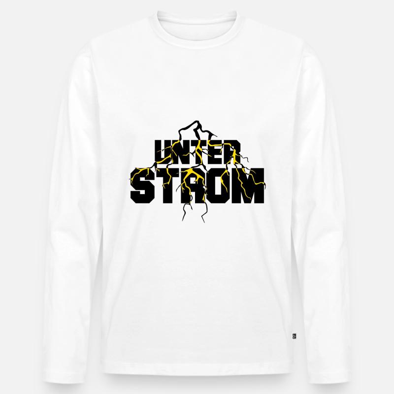 Unter Strom - Männer Premium Bio Langarmshirt - Weiß