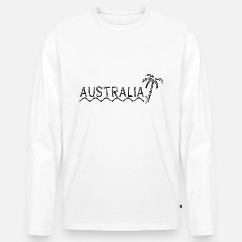 Australien - Männer Premium Bio Langarmshirt - Weiß