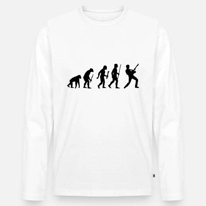 Evolution Rock - Men's Premium Organic Long Sleeve Shirt - white