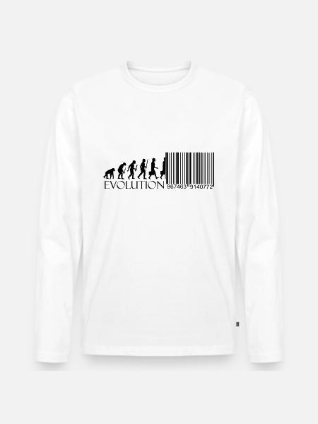 Evolution Barcode Digitization - Men's Premium Organic Long Sleeve Shirt - white