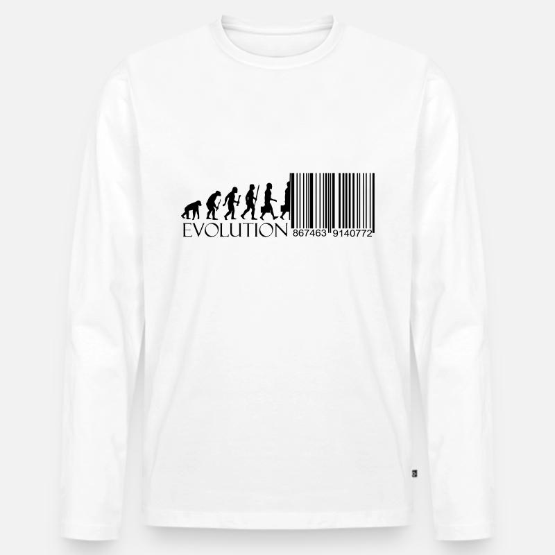 Evolution Barcode Digitization Men's Premium Organic Long Sleeve Shirt