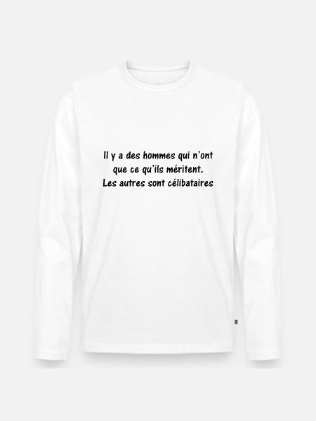quote humor - Men's Premium Organic Long Sleeve Shirt - white