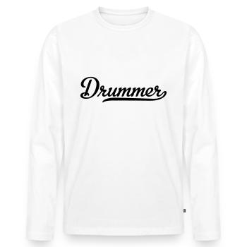 batteur - T-shirt manches longues Premium bio Homme - blanc - Devant - Nico (187cm)