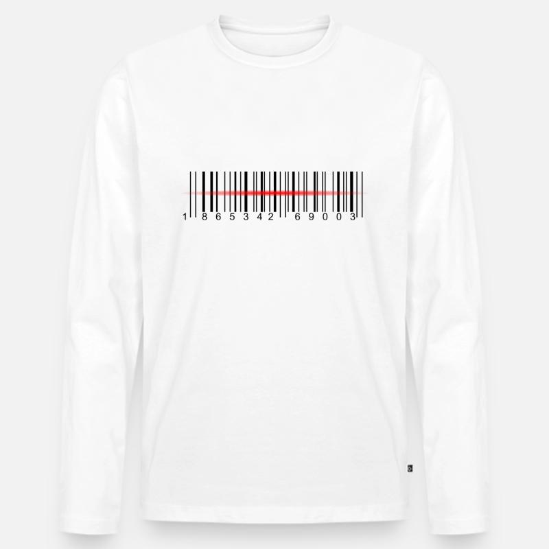 Barcode Scanner - Männer Premium Bio Langarmshirt - Weiß