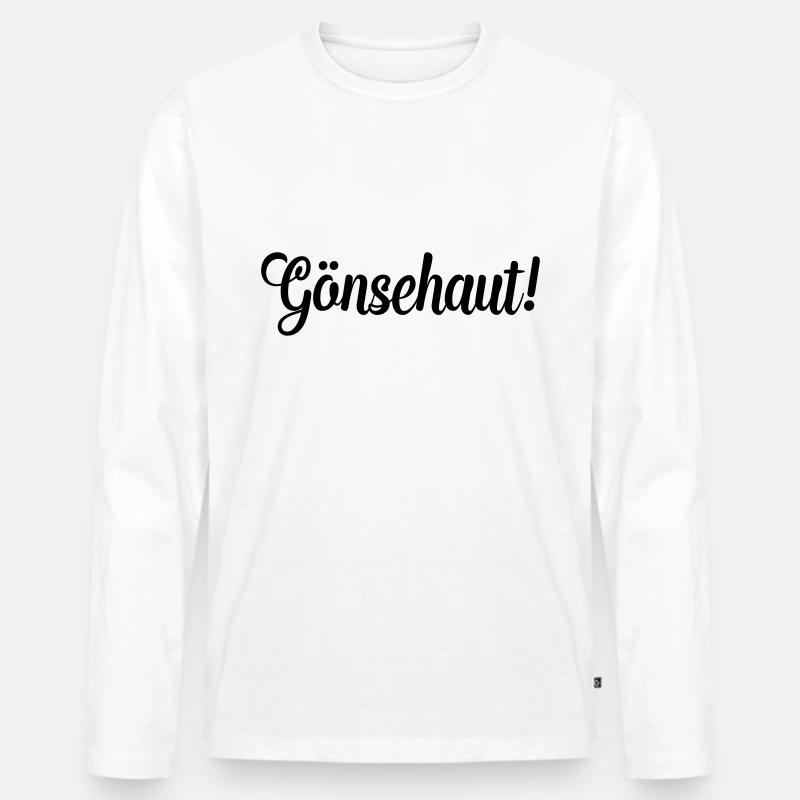 gänsehaut - Männer Premium Bio Langarmshirt - Weiß