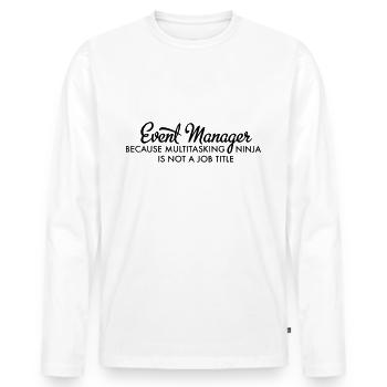 Event Manager - Men's Premium Organic Long Sleeve Shirt - white - Front - Nico (187cm)