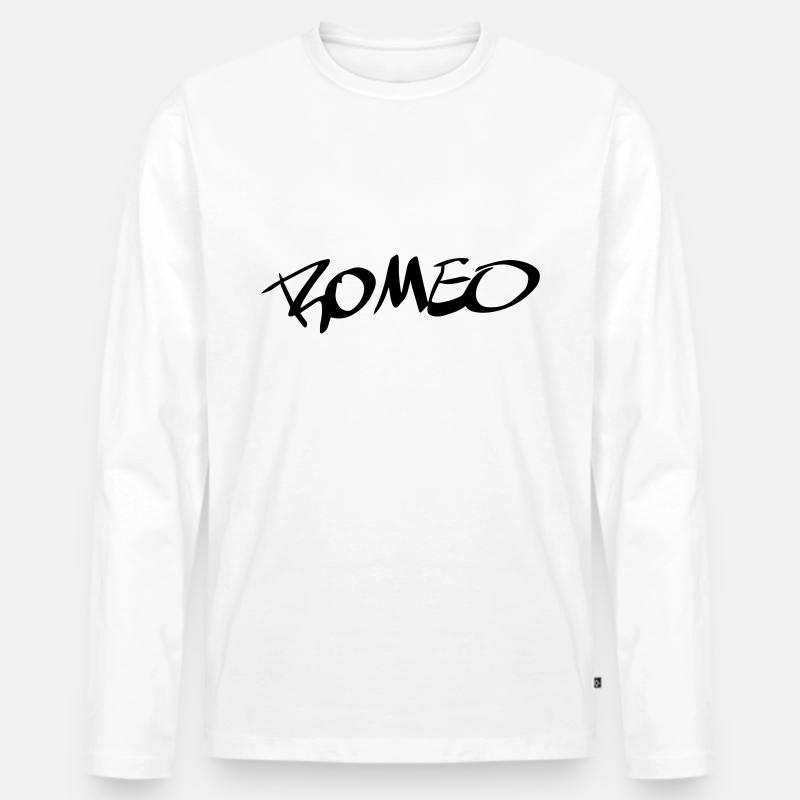 romeo - Männer Premium Bio Langarmshirt - Weiß