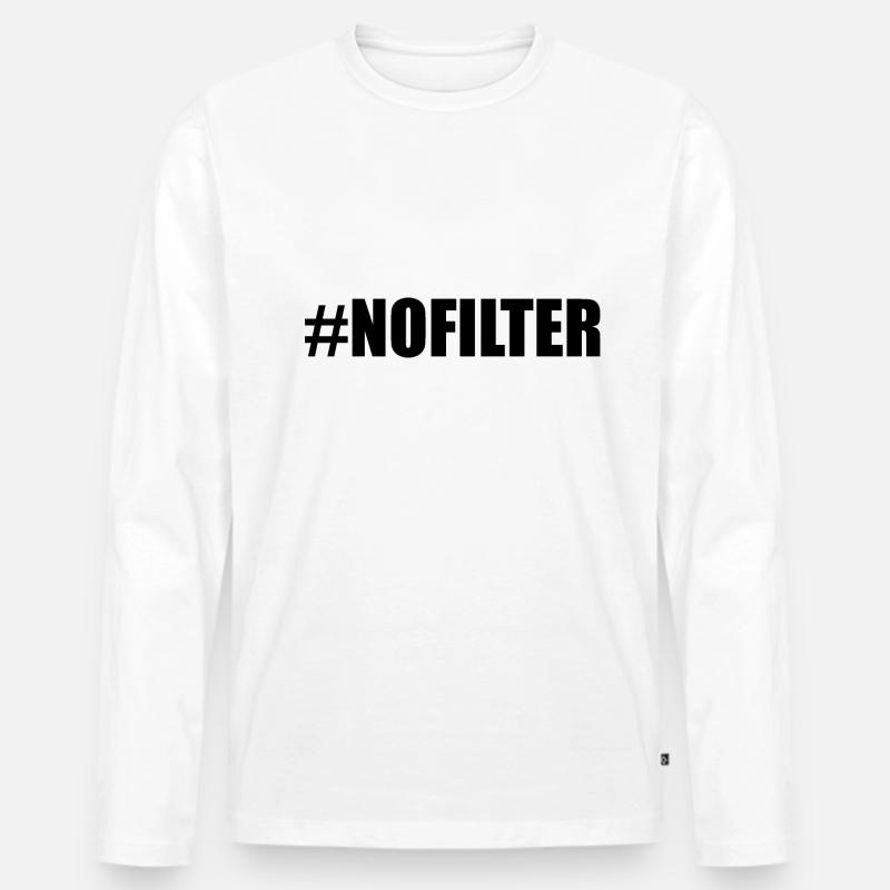 nofilter hashtag insta - Männer Premium Bio Langarmshirt - Weiß
