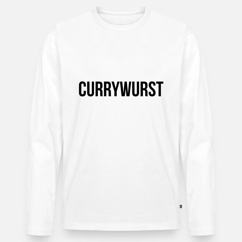 Currywurst - Männer Premium Bio Langarmshirt - Weiß