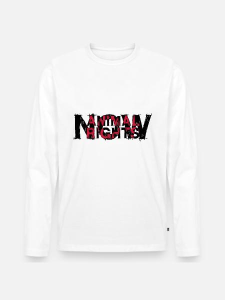 ANIMAL RIGHTS NOW_03 - Men's Premium Organic Long Sleeve Shirt - white