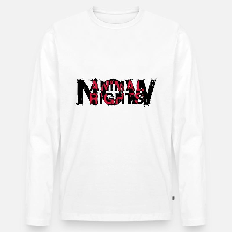 ANIMAL RIGHTS NOW_03 - Männer Premium Bio Langarmshirt - Weiß