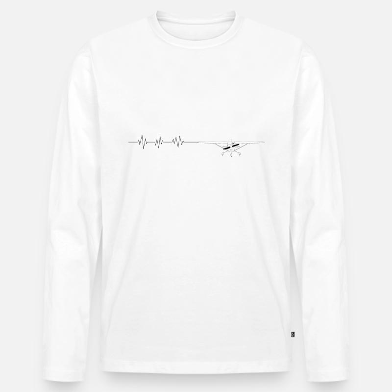 Frequenz Sportflugzeug - Männer Premium Bio Langarmshirt - Weiß